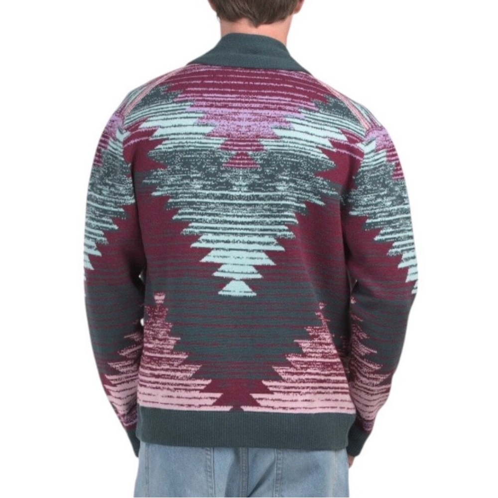 Greyson NWT Ottawa Shawl Cardigan Sweater Aztec Print Men's Size Medium Wool - Picture 4 of 13